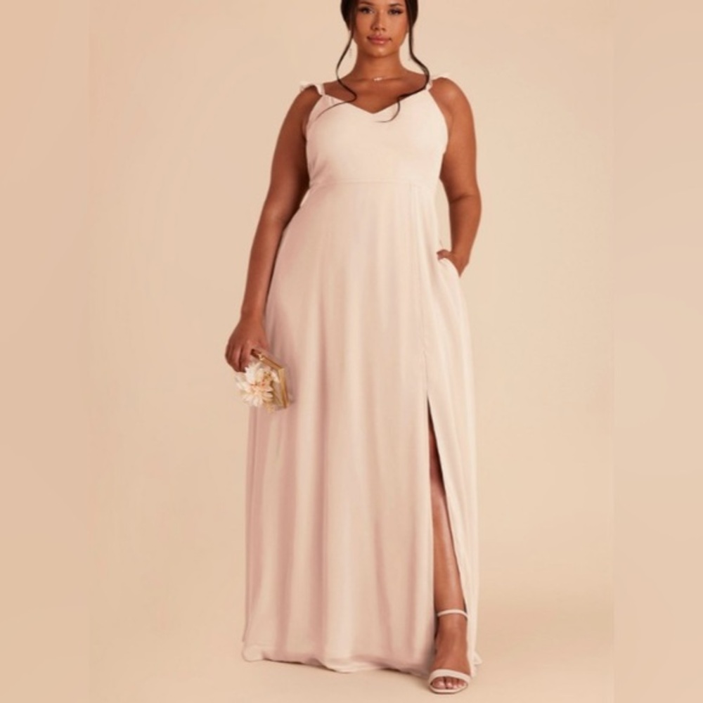 Birdy Grey Doris Chiffon Dress Pale Blush Maxi Gown Size 3XL Formal